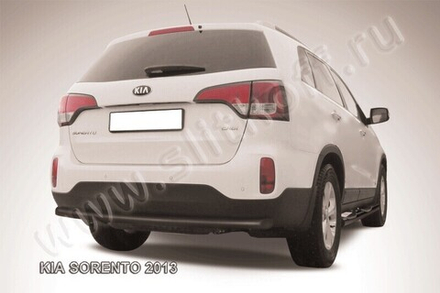 Защита заднего бампера Kia Sorento (2012-2021) d57 радиусная черная