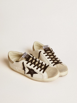 Men's Super Star LTD with black croc-print leather star and suede inserts