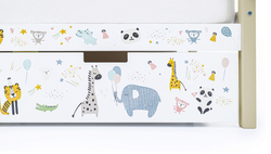 Детская кровать тахта Бельмарко Svogen бежево-белый зверята