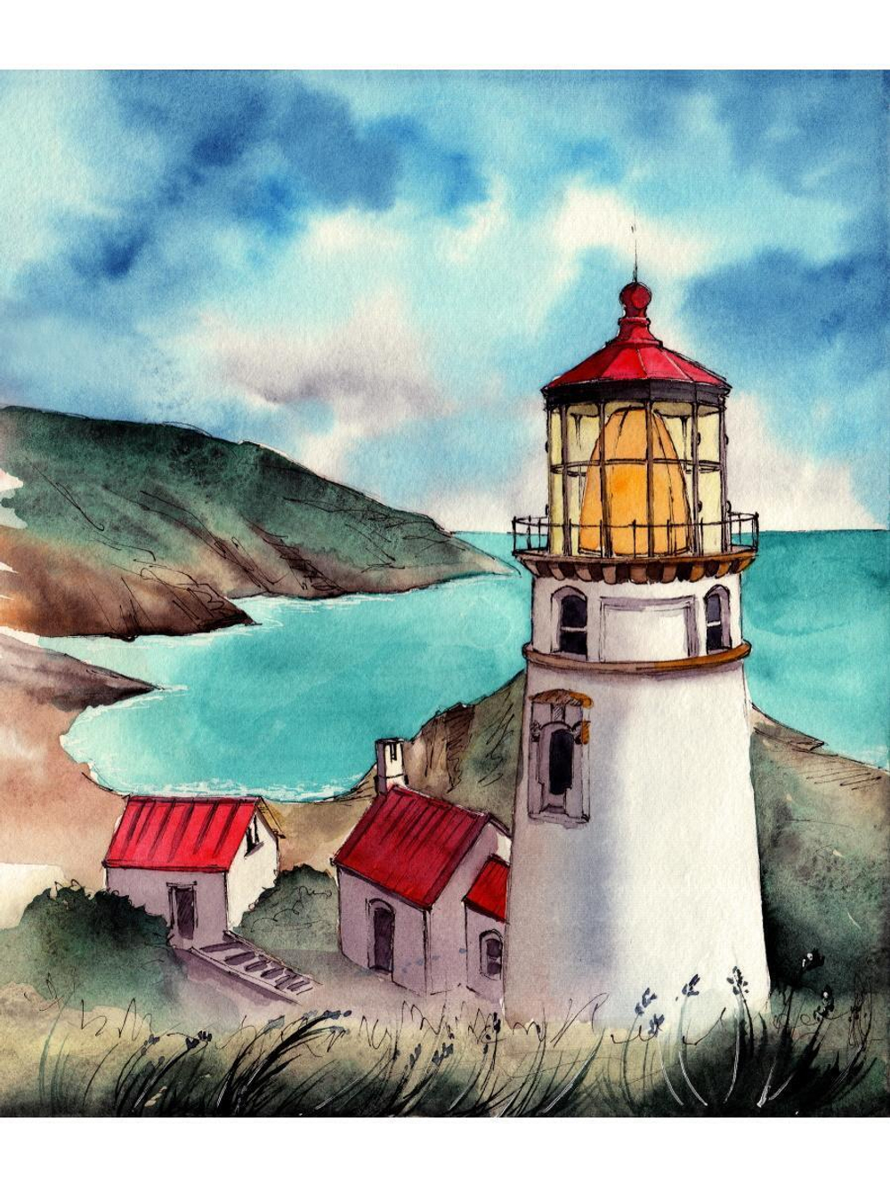 Картина по номерам 22х30см. "Белый маяк" 16цв. (Арт. Х-4054)