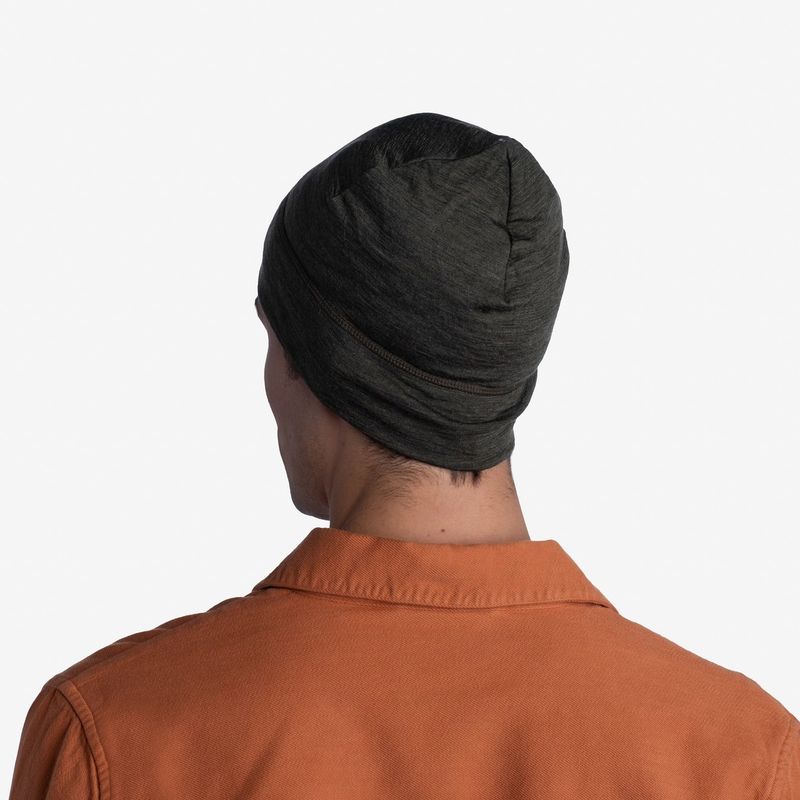 Тонкая шерстяная шапка Buff Hat Wool Iightweight Solid Bark Фото 3