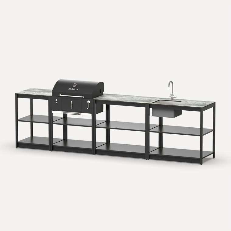 Мангальный комплекс Lounge M-113SB, 3.2 м, черный/серый каспий