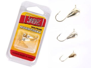 Мормышки вольфрамовые Lucky John 3шт набор 16 КАПЛЯ с петелькой MIX 030/040/050/S блистер