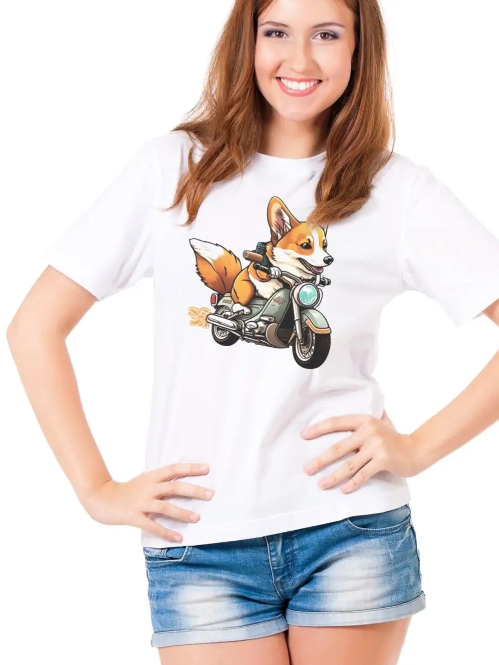 Футболка оверсайз с принтом собакой Бигль Корги Хаски