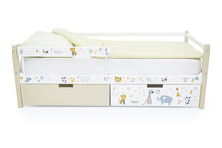 Детская кровать тахта Бельмарко Svogen бежево-белый зверята