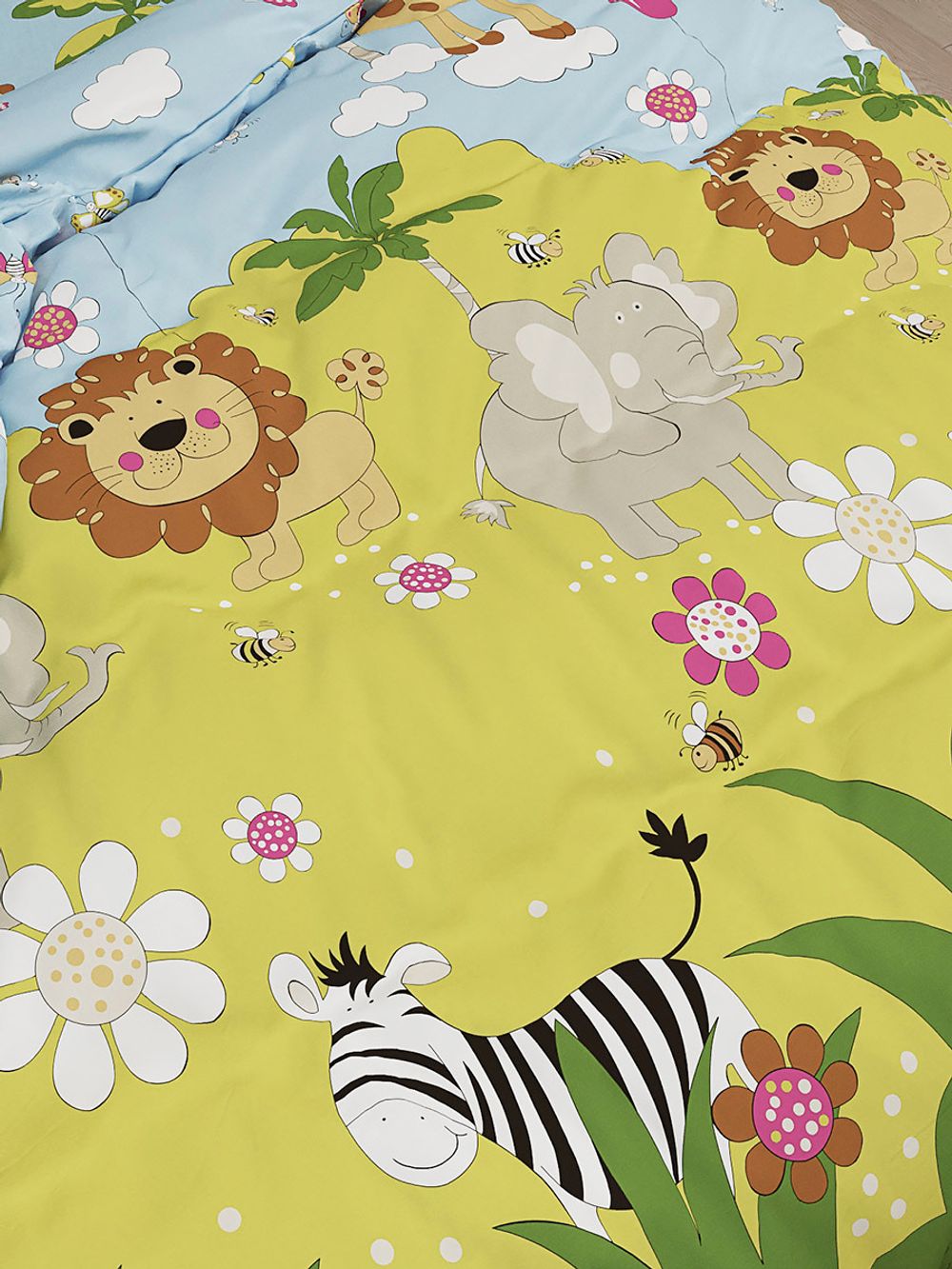 Пододеяльник поплин Сказка "Мадагаскар" 1,5-спальный на молнии 145x215 см