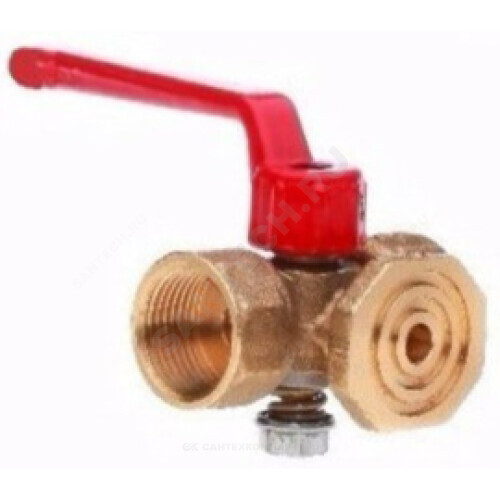 Кран для манометра 3-ходовой латунь 11б18бк(ф)1 Ду 15 Ру16 ВР G1/2" с рукояткой с фланцем Пензапромарматура 013011111