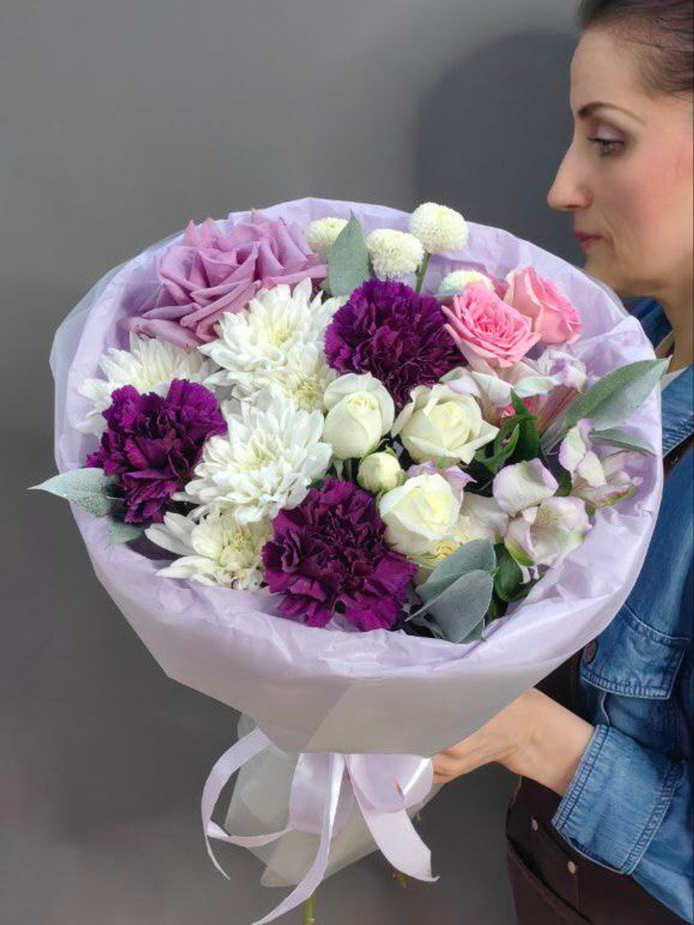 Авторский букет в сиреневой гамме