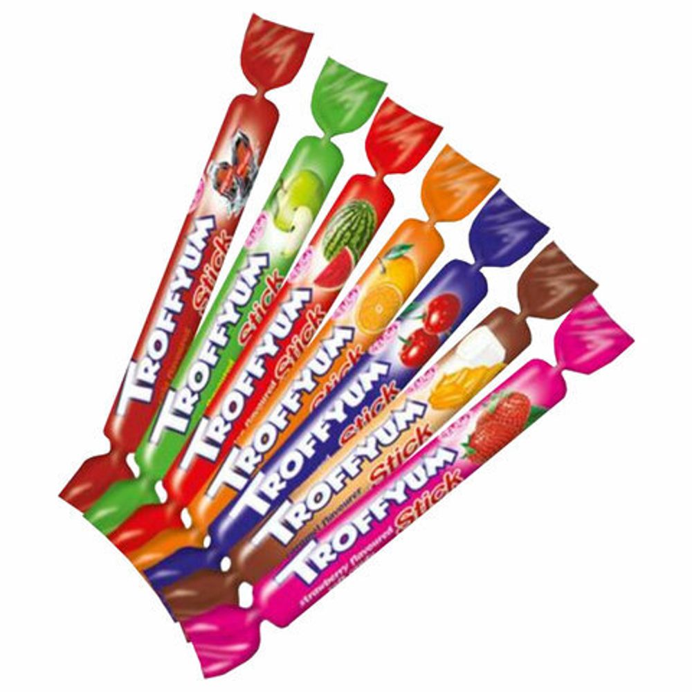 Жевательные конфеты-палочки TROFFYUM, Фруктовое ассорти, 1000 г, УТ-00001529