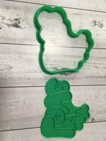 Вырубка пластиковая "Надпись лове с шарами штамп" (10*8 см)