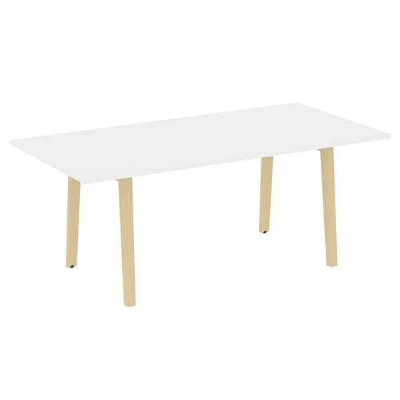 Onix Wood Direct Стол переговорный OW.PRG-19 Белый Бриллиант/Дуб Светлый/Металл Белый 1980*980*750