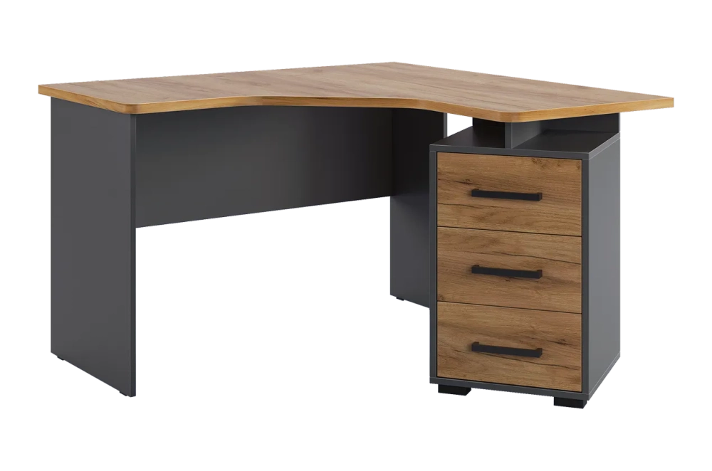 Лайт-2 Стол компьютерный 1200 угловой (дуб сонома/белый), (графит/дуб крафт золотой), (дуб крафт золотой/белый), (кашемир/дуб крафт золотой)