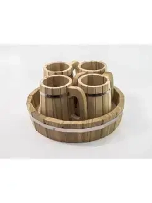 Набор пивной дуб 4 кружки