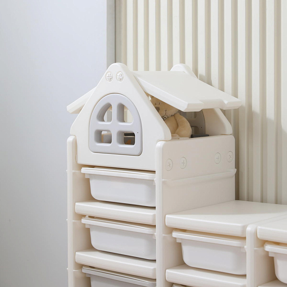 Стеллаж для игрушек UNIX Kids 9 ящиков Grey