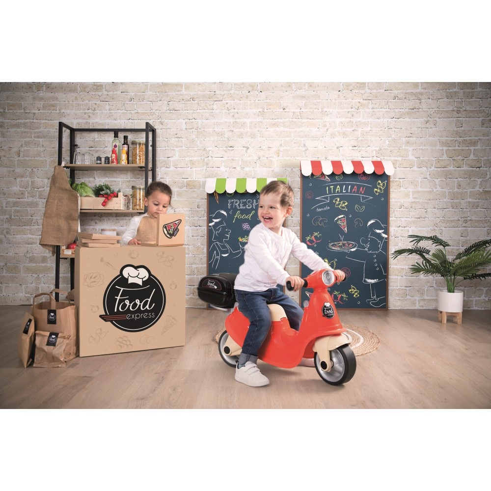 Детская каталка-скутер Smoby 721007 ретро с багажником для малышей от 18 месяцев — фото 5