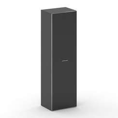 Fresco Шкаф средний высокий универсальный FR.SM-102 black Базальт UM/Лакобель Черный/Хром 600*460*20