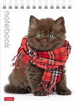 Блокнот А6, 40л, на гребне, клетка, Хатбер Милые котята, ассорти, 1 шт.