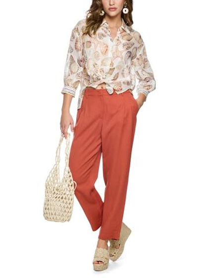 Marc Cain Блуза из смеси льна и шелка