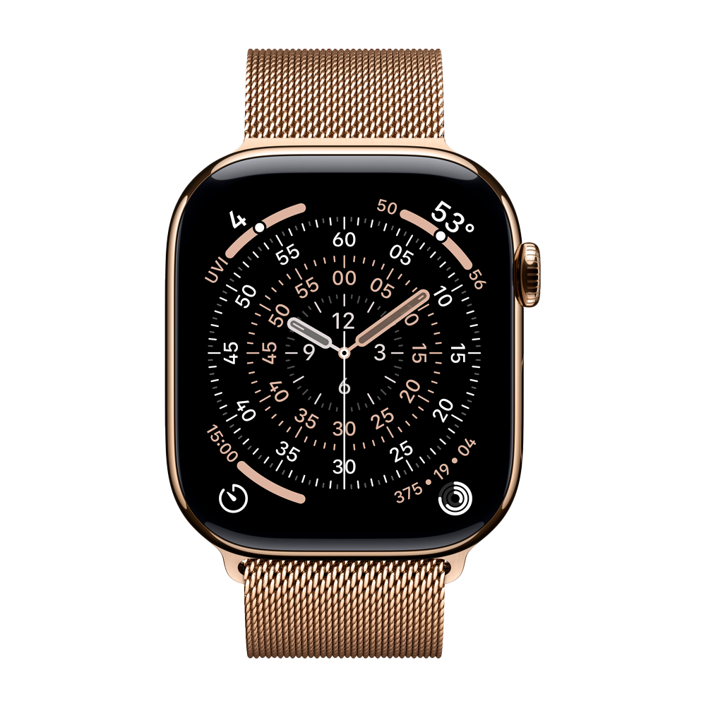 Умные часы Apple Watch Series 11 GPS + Cellular, 46mm, Gold Titanium Case with Gold Milanese Loop, S/M