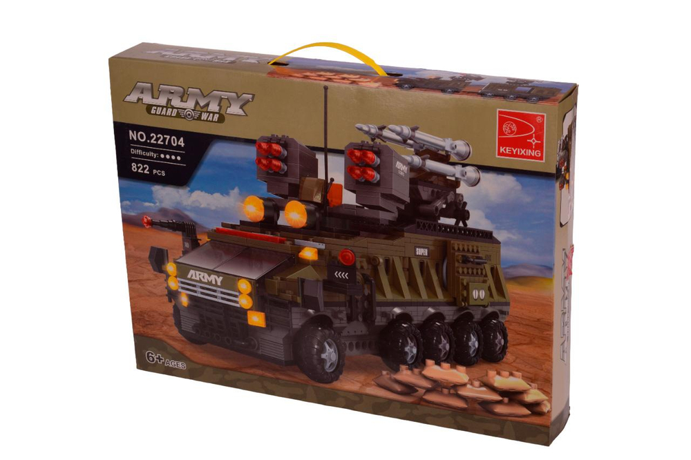 Конструктор блочный Аусини Армия 822дет., коробка 22704