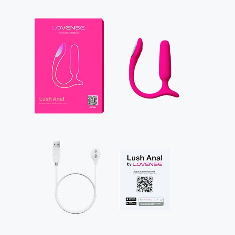 Розовый анальная виброброка с клиторальной стимуляцией и управлением через приложение Lovense Lush Anal Vibrator Pink