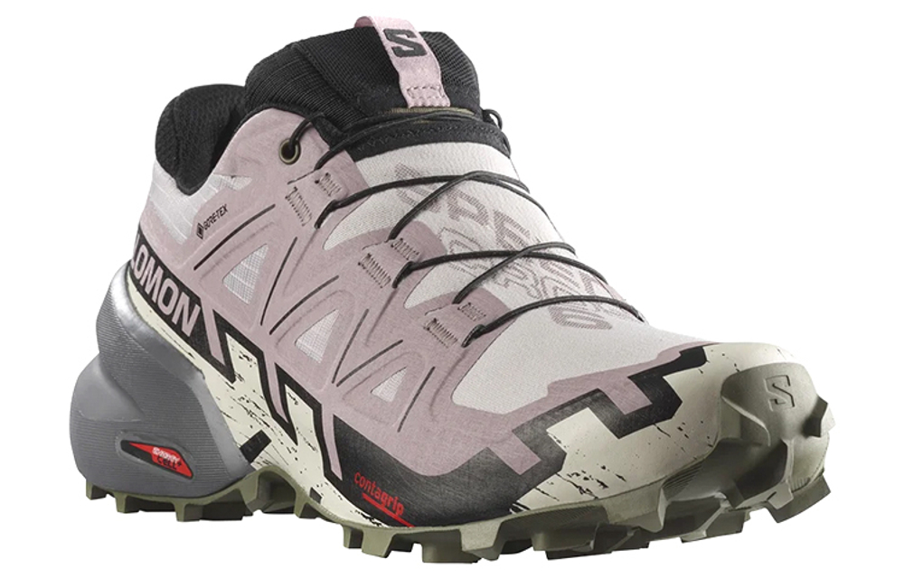 SALOMON Salomon Speedcross 6 Gore-Tex wear-resistant breathable low-cut outdoor functional shoes women's pink white black