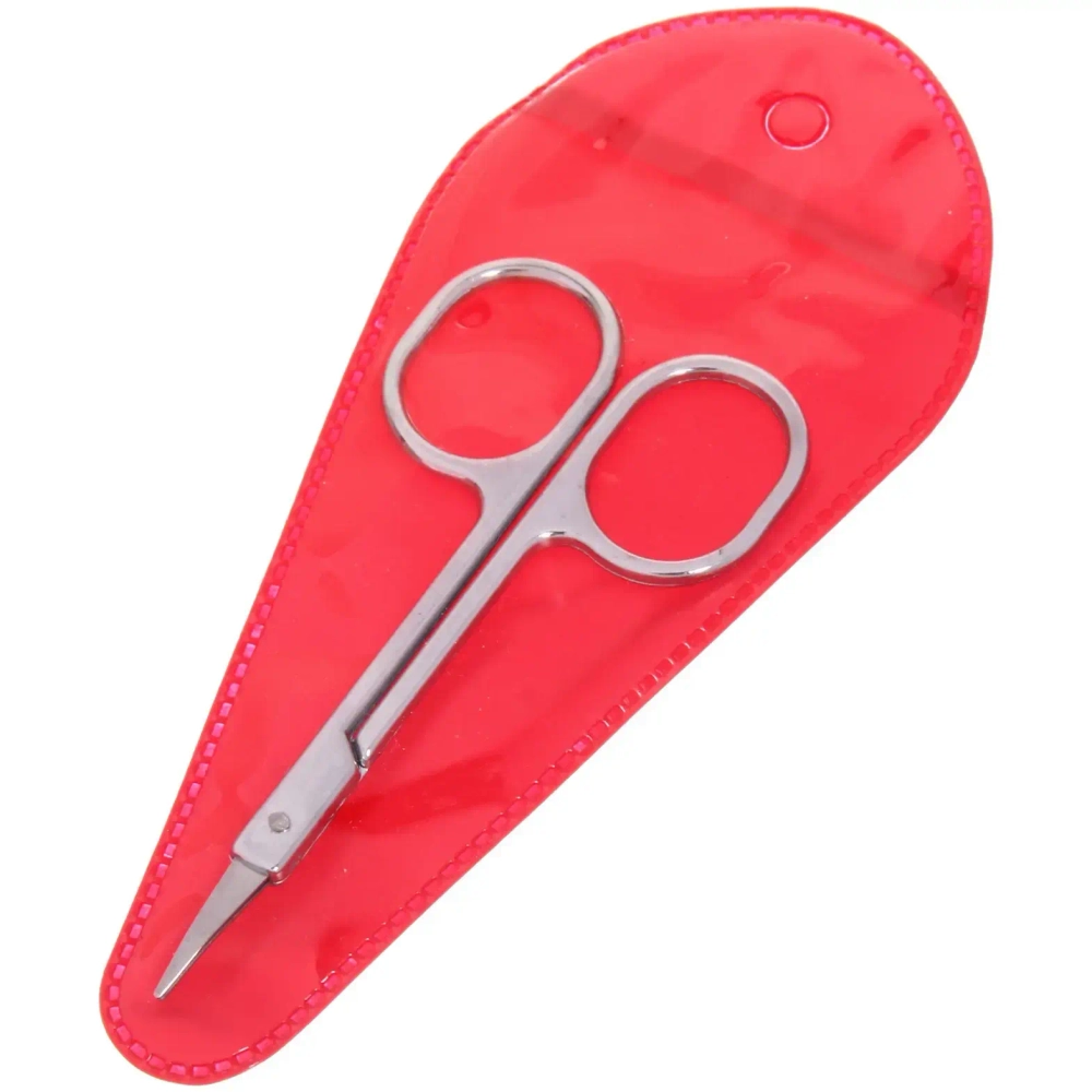 Ножницы маникюрные в чехле «Маникюрный сет», овальные кольца, тонкие, цвет металл 8.5см