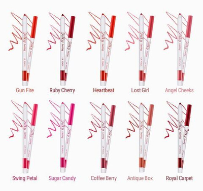 Missha Silky Lasting Lip Pencil #RD04 Apple Burnt,Автоматический карандаш для губ "Пылающее яблоко" 1 шт