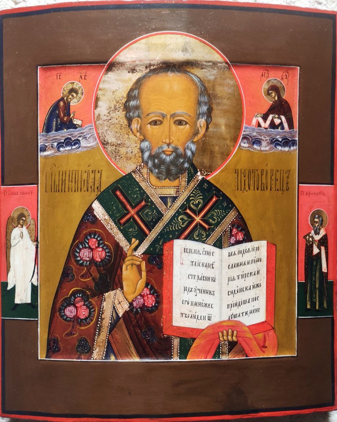 Икона "Николай Чудотворец" середина 19 века