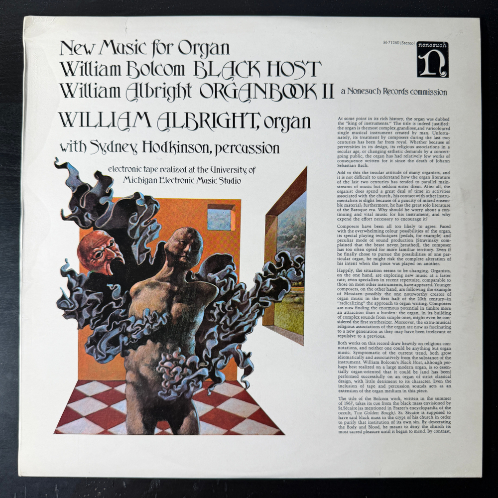 William Bolcom,William Albright, Sydney Hodkinson ‎– New Music For Organ (Англия 1971г.)