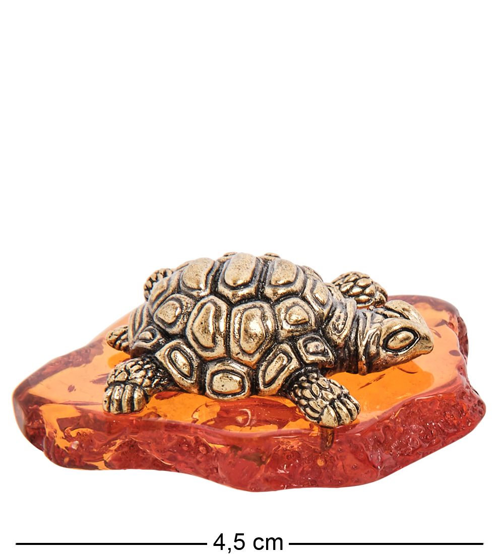 Народные промыслы AM-3224 Фигурка «Черепашка Семен» (латунь, янтарь)