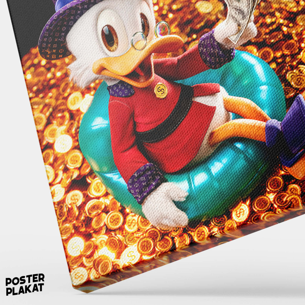 Картина для интерьера Скрудж Макдак / Scrooge McDuck на холсте, персонаж мультфильма Дисней, холст с печатью на подрамнике, на стену, Постер Плакат
