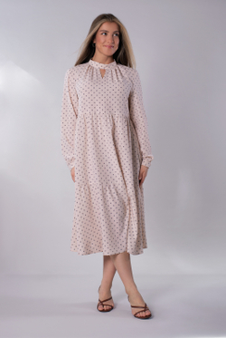 Платье женское 4288ЛП, бежевый алфавит #176Бал054288ЛП