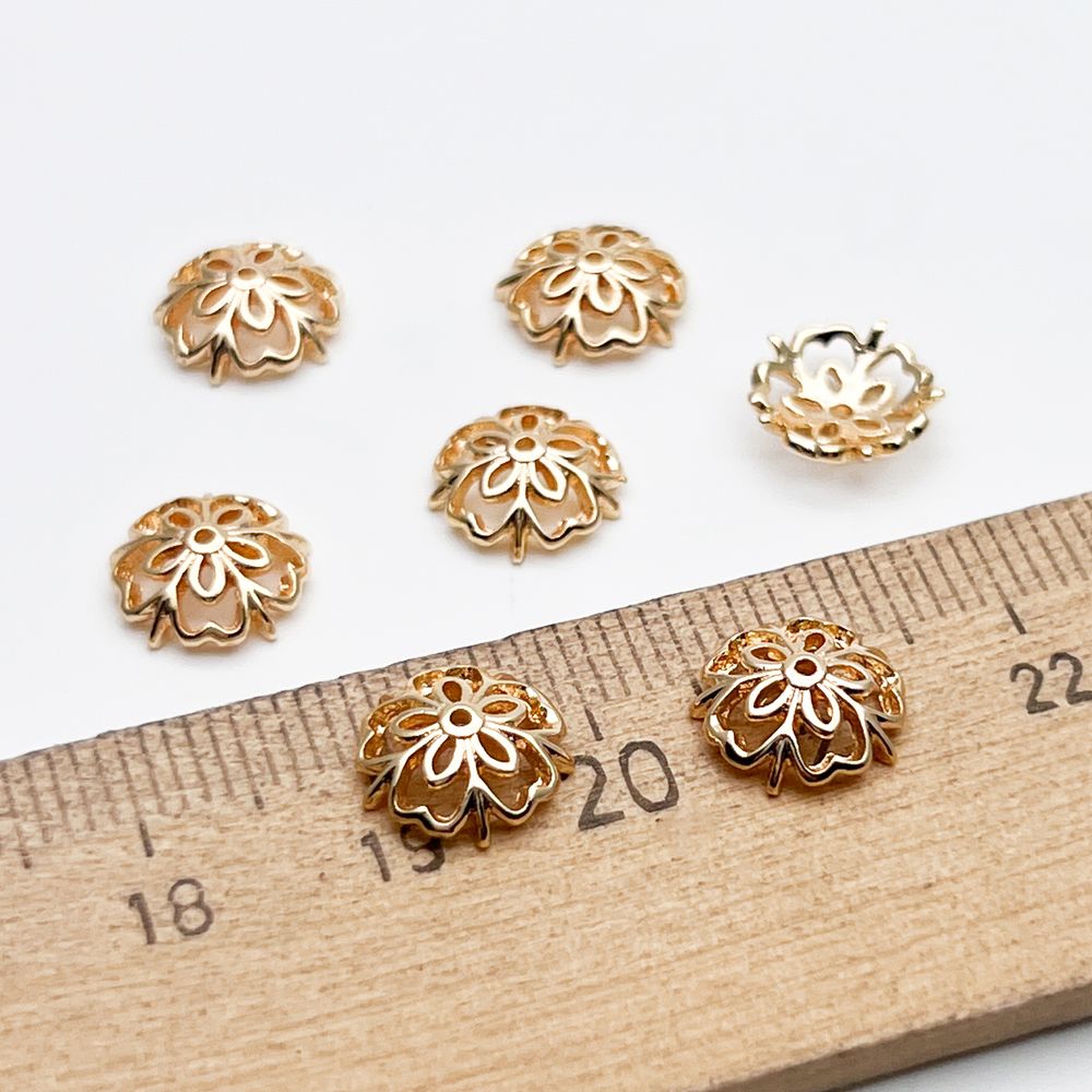 Шапочка, цвет золото, диаметр около 9,5 мм, цена за 10 штук