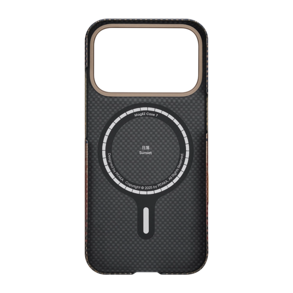 Арамидный чехол MagSafe PITAKA Sunset · Moonrise PitaTap Edge Case для iPhone 17 Pro Ультратонкий текстурированный чехол из арамидного волокна с сенсорной накладкой для Контроллера камеры
