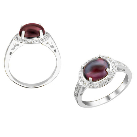 Кольцо с бриллиантами  из белого золота JA-K-623487-6