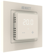 Регулятор температуры пола и воздуха IQWATT 400430 16А 220В, слоновая кость, 45х45 (55х55) мм, IQ D