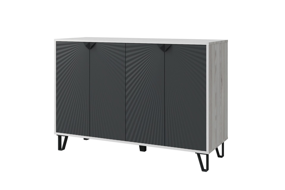 Комод для одежды с полками Ясень/Смоки софт, Солана, 125х45х86 см