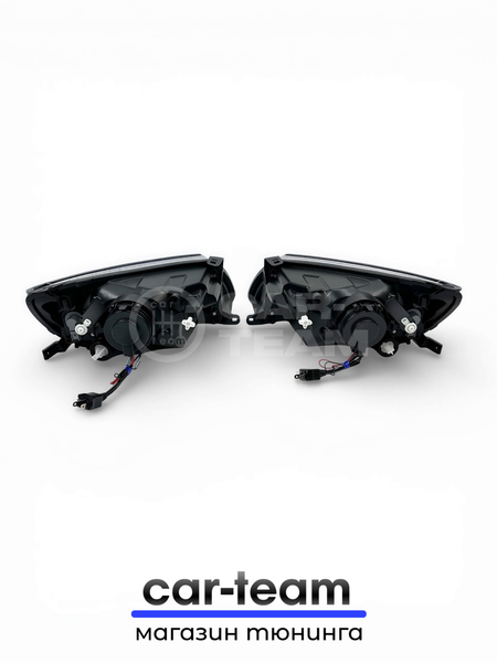 Фары на Лада Гранта передние с Bi LED модулями 3.0 дюйма, черная маска (под ключ)