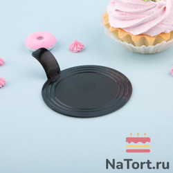 Подложка пластиковая круглая с держателем (цвет Черный)