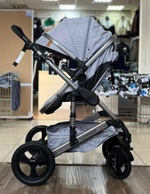 Коляска-трансформер 3В1 с автолюлькой Luxmom 555 Серый текстиль