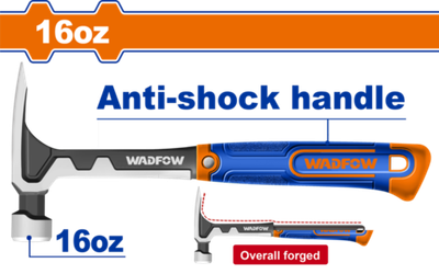 Молоток-гвоздодер 450 гр (6/12) WADFOW WHM8116