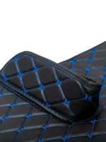 Ковры 3D FAW J7 (экокожа, черный, синяя строчка)