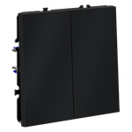 Проходной переключатель встраиваемый VOLTUM S70 двухклавишный 10А, (графит)