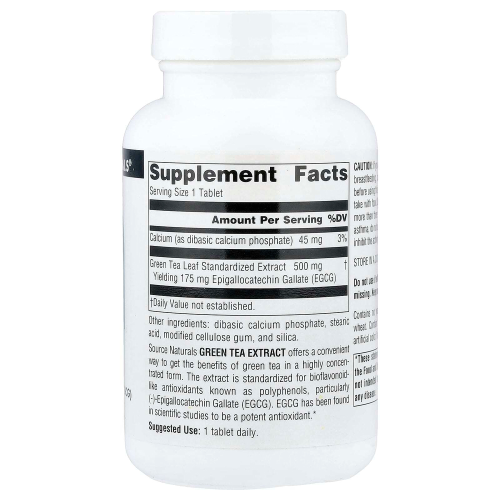 Source Naturals, экстракт зеленого чая, 500 мг, 120 таблеток