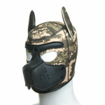 Камуфляжная неопреновая БДСМ-маска Puppy Play (Цвет: зеленый камуфляж)