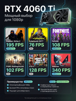 Игровой компьютер (системный блок) Intel Core i5-14600KF/RTX4060 Ti/32GB/SSD 512+1000Gb /750W/WIN 10 PRO