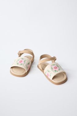 ZARA САНДАЛИИ-БОСОНОЖКИ КРЮЧКОМ, РАЗНОЦВЕТНЫЙ