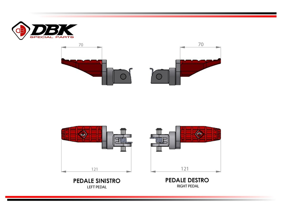 KPDM05 DBK ADJUSTABLE SPORT PILOT FOOTPEGS KIT