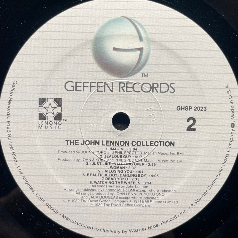 John Lennon ‎– The John Lennon Collection (США 1982г.)